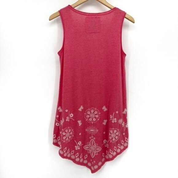 Johnny Was Pink Embroidered Knit Tiered Barbie Core Tank Scoop Neck Small Dress - Picture 6 of 7